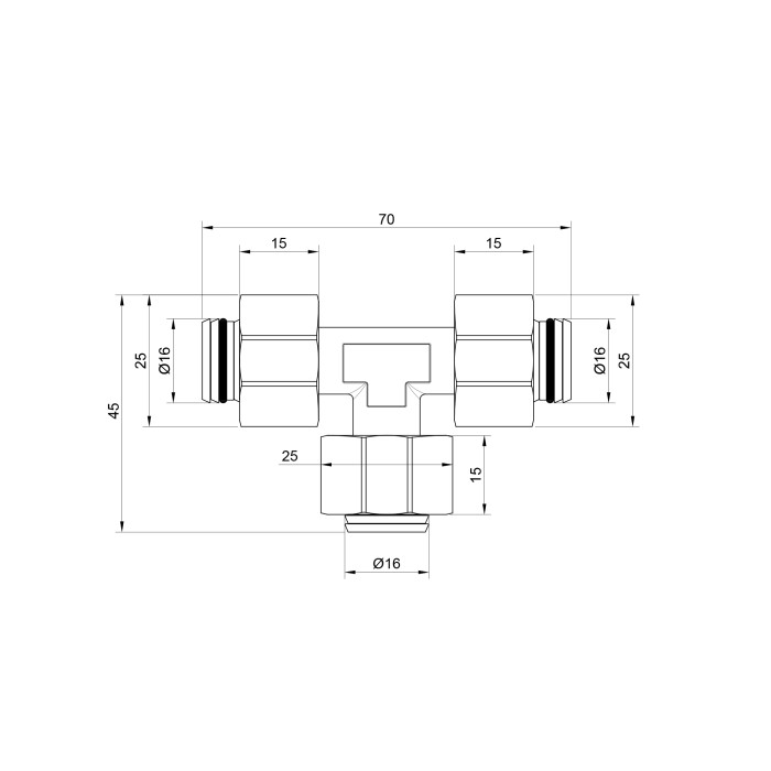Трійник обтискний Thermo Alliance Standart 16 SD158W161616 Трійник обтискний Thermo Alliance Standart 16 SD158W161616