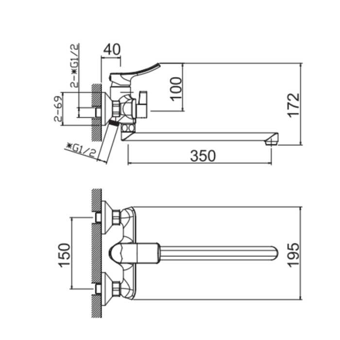 Змішувач для ванни HAIBA BOLERO 006 EURO (HB9577) Змішувач для ванни HAIBA BOLERO 006 EURO (HB9577)