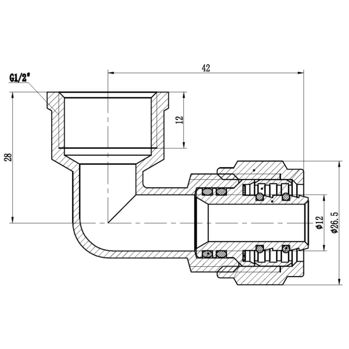 Кут обтискний Thermo Alliance Forte 16х1/2" ВР SF174W1615 Кут обтискний Thermo Alliance Forte 16х1/2" ВР SF174W1615