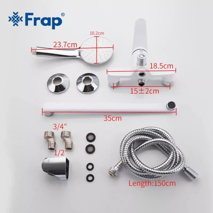 Змішувач для ванни Frap F2245, білий/хром Змішувач для ванни Frap F2245, білий/хром