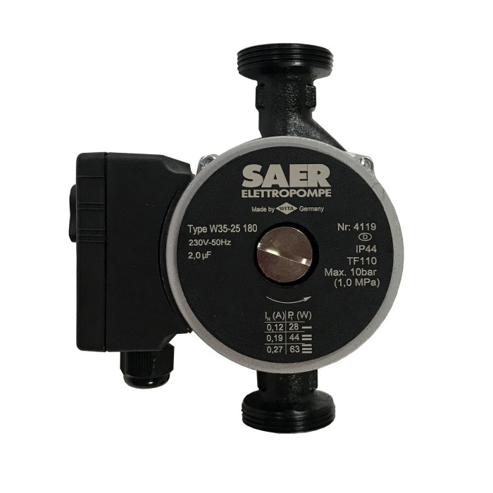 Насос циркуляційнний SAER W35-25 180мм + гайки Насос циркуляційнний SAER W35-25 180мм + гайки