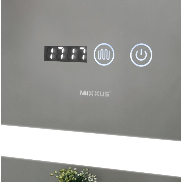 Дзеркало Mixxus LIGHT MR01-70x50 з Led Touch, Anti-fog, димером, регулятором яскравості, годинником (MI6000) Дзеркало Mixxus LIGHT MR01-70x50 з Led Touch, Anti-fog, димером, регулятором яскравості, годинником (MI6000)