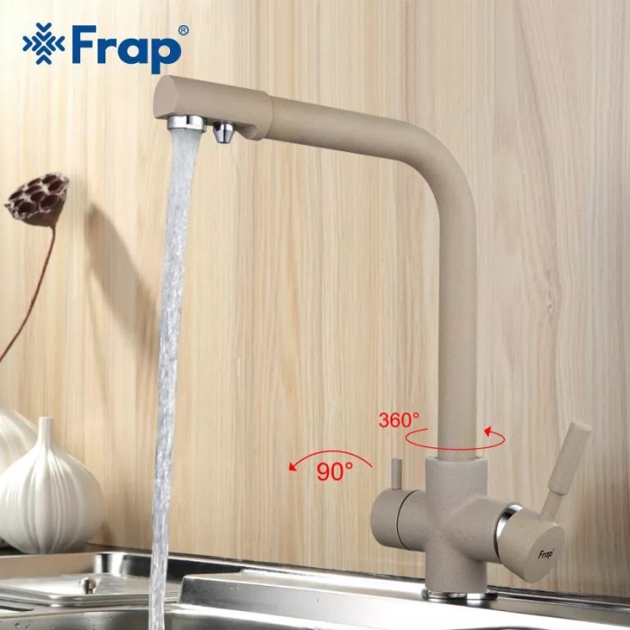 Змішувач для кухні на дві води Frap F4352-20, бежевий Змішувач для кухні на дві води Frap F4352-20, бежевий