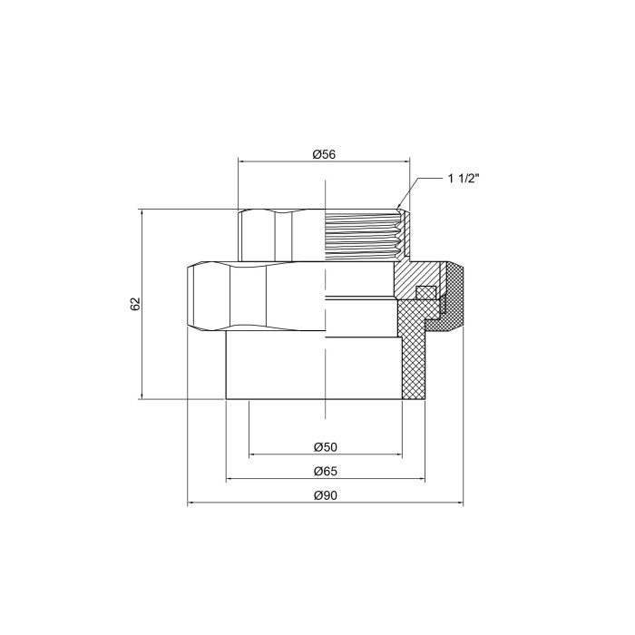 Згін "Американка" PPR Thermo Alliance 50х1" 1/2 ВР Згін "Американка" PPR Thermo Alliance 50х1" 1/2 ВР