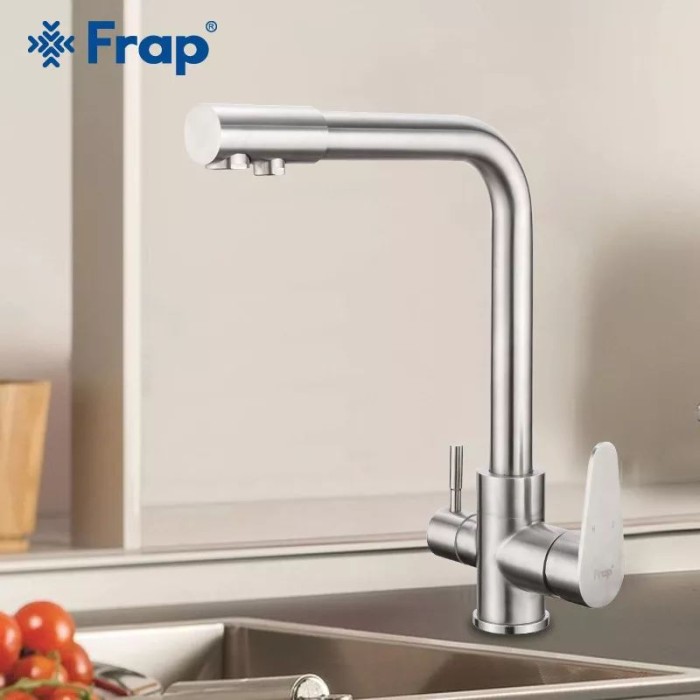 Змішувач для кухні на дві води Frap F4348, сатин Змішувач для кухні на дві води Frap F4348, сатин