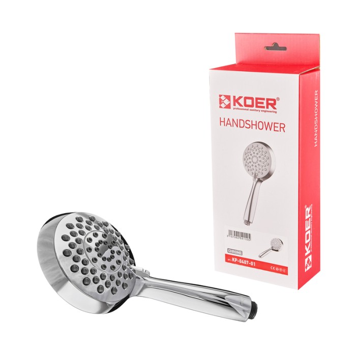 Лійка для душу Koer KP-0407-01 5 функцій (Колір хром) (KR5411) Лійка для душу Koer KP-0407-01 5 функцій (Колір хром) (KR5411)