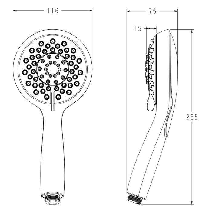 Лійка для душу Koer KP-0407-01 5 функцій (Колір хром) (KR5411) Лійка для душу Koer KP-0407-01 5 функцій (Колір хром) (KR5411)