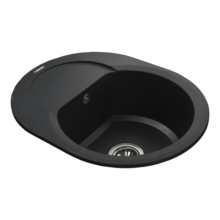 Гранітна мийка Globus Lux MORAINE чорний 600х470мм-А0001 Гранітна мийка Globus Lux MORAINE чорний 600х470мм-А0001