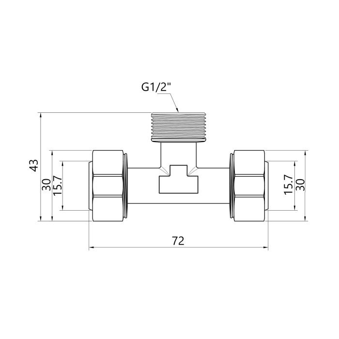 Трійник обтискний Thermo Alliance Standart 20х1/2"х20 ЗР SD160W201520 Трійник обтискний Thermo Alliance Standart 20х1/2"х20 ЗР SD160W201520