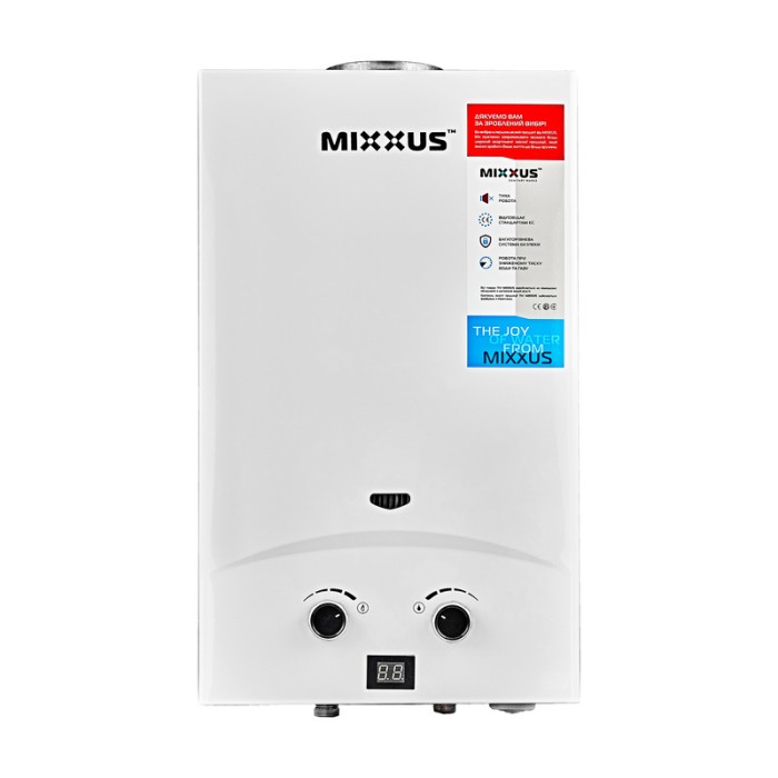 Газова колонка MIXXUS GWH-0110 BASIC WHITE димохідна 10 л/хв (колір білий) (WH0022) Газова колонка MIXXUS GWH-0110 BASIC WHITE димохідна 10 л/хв (колір білий) (WH0022)