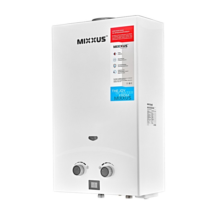 Газова колонка MIXXUS GWH-0110 BASIC WHITE димохідна 10 л/хв (колір білий) (WH0022) Газова колонка MIXXUS GWH-0110 BASIC WHITE димохідна 10 л/хв (колір білий) (WH0022)