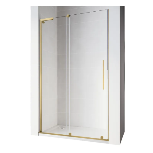 Двері у нішу Walk-In розсувні Koer SR SD07-120x200-L-TR-12 прозоре скло Easy Clean 8мм Матове золото (KR5687)