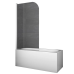 Шторки скляні на ванну Koer SR BS01-80x140-TR-01 прозоре скло 6мм, хром (KR5400)