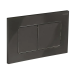 Панель змиву Koer KT-0602-16 240x160x10mm пластикова, кнопка квадратна (колір чорний глянцевий) (KR5182)