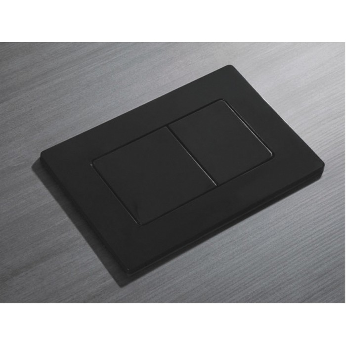 Панель змиву Koer KT-0602-16 240x160x10mm пластикова, кнопка квадратна (колір чорний глянцевий) (KR5182)