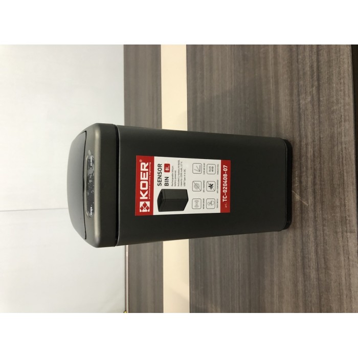 Відро для сміття сенсорне прямокутне Koer TC-020408-07 8 л колір графіт (KR5590) Відро для сміття сенсорне прямокутне Koer TC-020408-07 8 л колір графіт (KR5590)