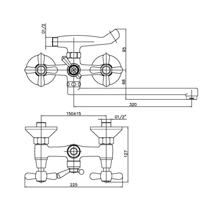 Змішувач для ванни Haiba Dominox 143 (HB0070) Змішувач для ванни Haiba Dominox 143 (HB0070)
