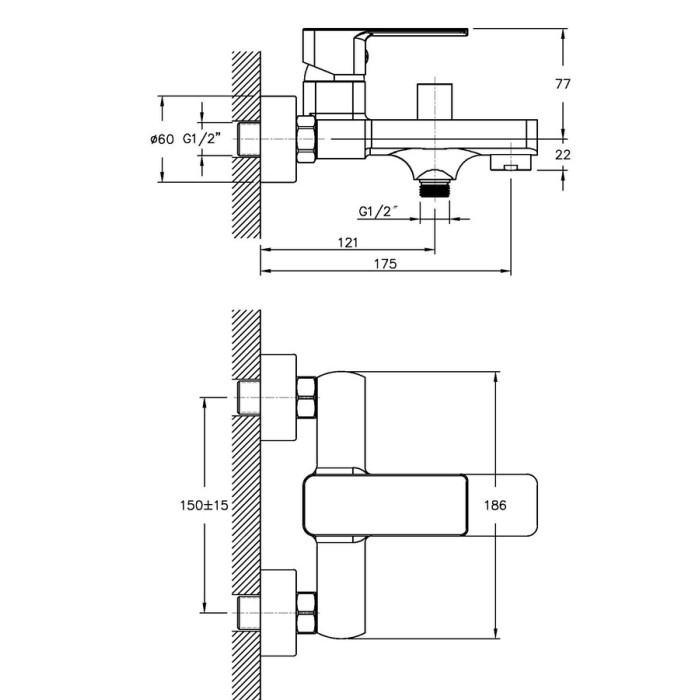 Змішувач для ванни Haiba Kubus 009 (HB0798) Змішувач для ванни Haiba Kubus 009 (HB0798)