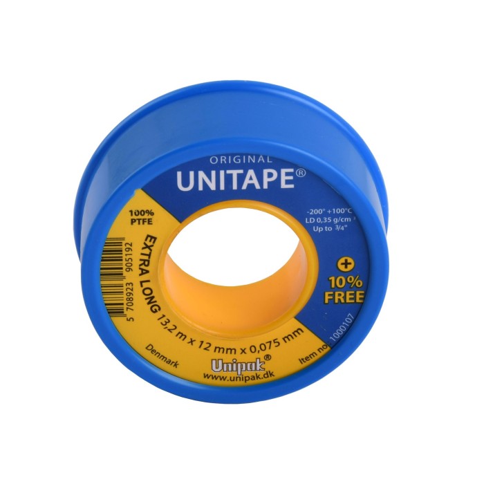 Фум стрічка тефлонова Unitape UNIPAK (13,2м х 12мм х 0,075мм) Фум стрічка тефлонова Unitape UNIPAK (13,2м х 12мм х 0,075мм)
