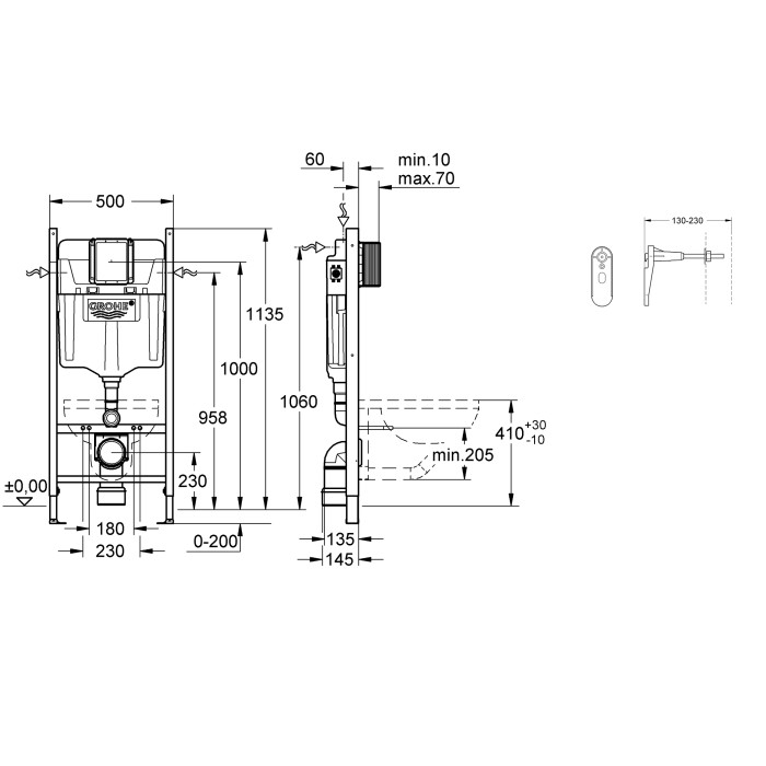 Система інсталяції для унітазу 2 в 1 Grohe Rapid SL (UA388400WG) Система інсталяції для унітазу 2 в 1 Grohe Rapid SL (UA388400WG)