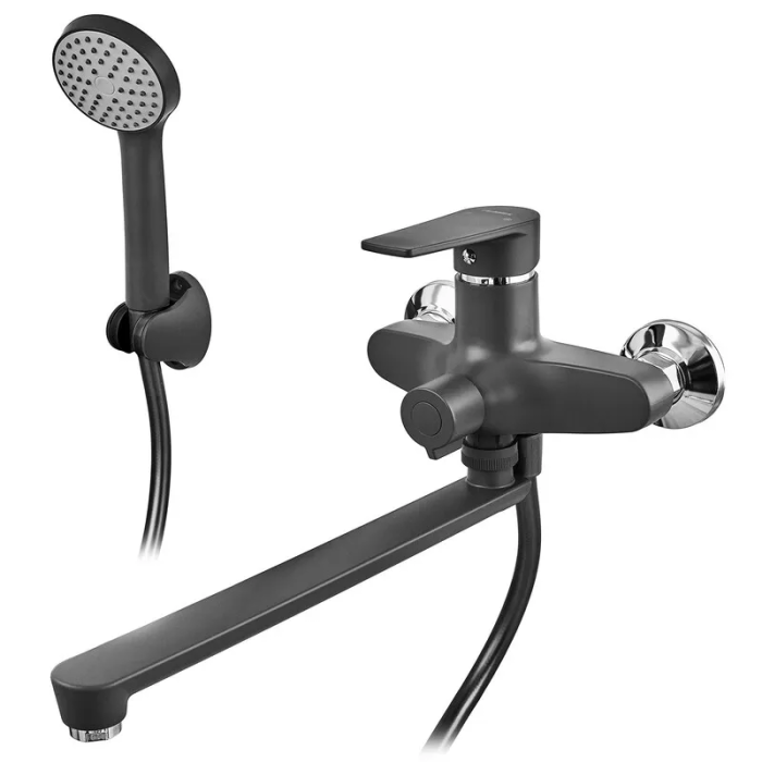 PLAMIX OSCAR-006 EURO SET BLACK Змішувач для ванни (зі шлангом,лійкою та кроншт.)(К.чорний)(24шт/ящ) PLAMIX OSCAR-006 EURO SET BLACK Змішувач для ванни (зі шлангом,лійкою та кроншт.)(К.чорний)(24шт/ящ)