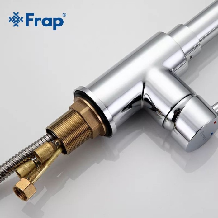 Змішувач для кухні Frap F6052 з висувним виливом, 2 режими, хром Змішувач для кухні Frap F6052 з висувним виливом, 2 режими, хром