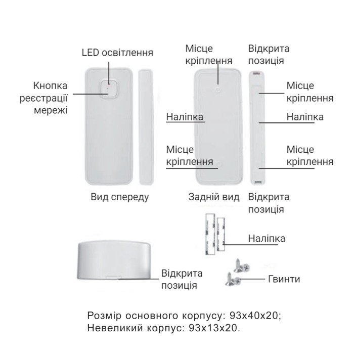 Датчик відкриття Thermo Alliance WiFi MS-WD002 Датчик відкриття Thermo Alliance WiFi MS-WD002