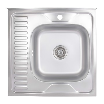 Кухонна мийка Brinex 6060-R 0,6 мм Satin (BRIN6060RSAT06)