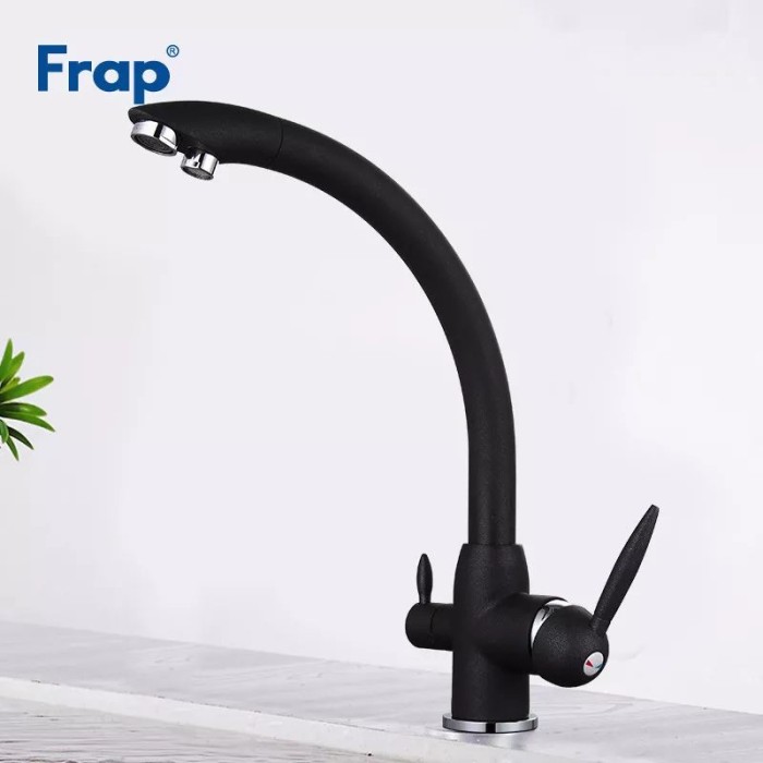 Змішувач для кухні на дві води Frap F4399-7, чорний Змішувач для кухні на дві води Frap F4399-7, чорний