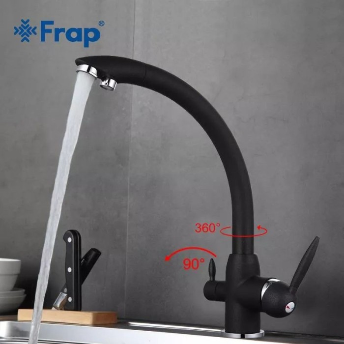 Змішувач для кухні на дві води Frap F4399-7, чорний Змішувач для кухні на дві води Frap F4399-7, чорний