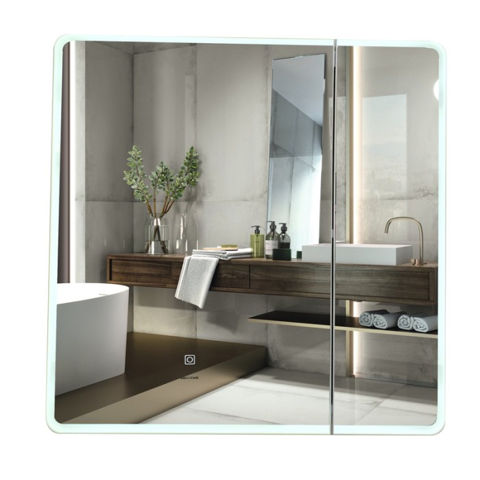 Дзеркальна шафка Mixxus Premium Olivary CM01-70x70x13 з LED Touch, димером, регулятором яскравості (MI8295) Дзеркальна шафка Mixxus Premium Olivary CM01-70x70x13 з LED Touch, димером, регулятором яскравості (MI8295)
