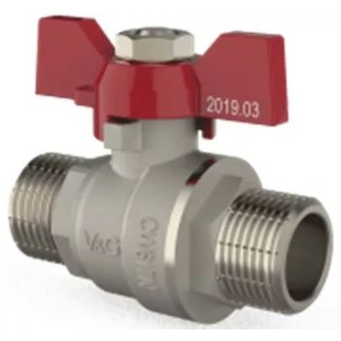 Кран кульовий V&G Optima 3/4" ЗЗ (червоний метелик) {18} Кран кульовий V&G Optima 3/4" ЗЗ (червоний метелик) {18}