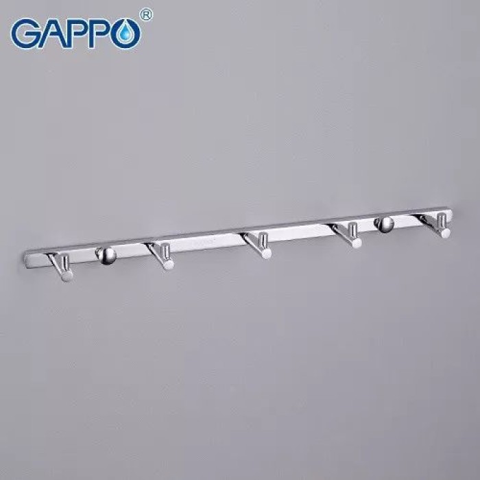 Вішалка GAPPO G202-5 на 5 гачків 300 мм, хром Вішалка GAPPO G202-5 на 5 гачків 300 мм, хром