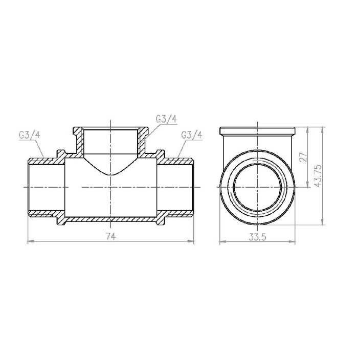Трійник Thermo Alliance Forte 3/4" ВЗЗ SF36620 Трійник Thermo Alliance Forte 3/4" ВЗЗ SF36620