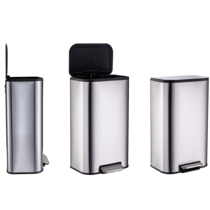 Відро для сміття з плавним закриттям прямокутне Mixxus Bevel-TC0105 SS Color 5л колір наржавійка (MI7086)