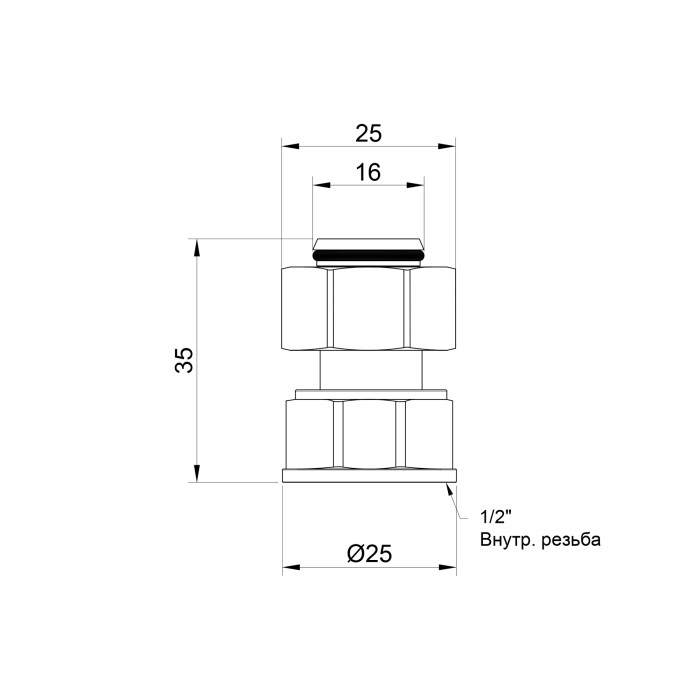 Перехідник обтискний Thermo Alliance Standart 16х1/2" ВР SD153W1615 Перехідник обтискний Thermo Alliance Standart 16х1/2" ВР SD153W1615