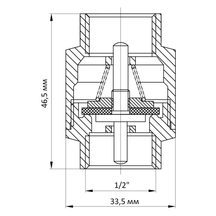 Клапан зворотний NEW 1/2" (Koer KR.172) (KR2755) Клапан зворотний NEW 1/2" (Koer KR.172) (KR2755)
