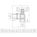 Кран кульовий з напівзгоном ITAL PN40 1/2", кутовий, нікель