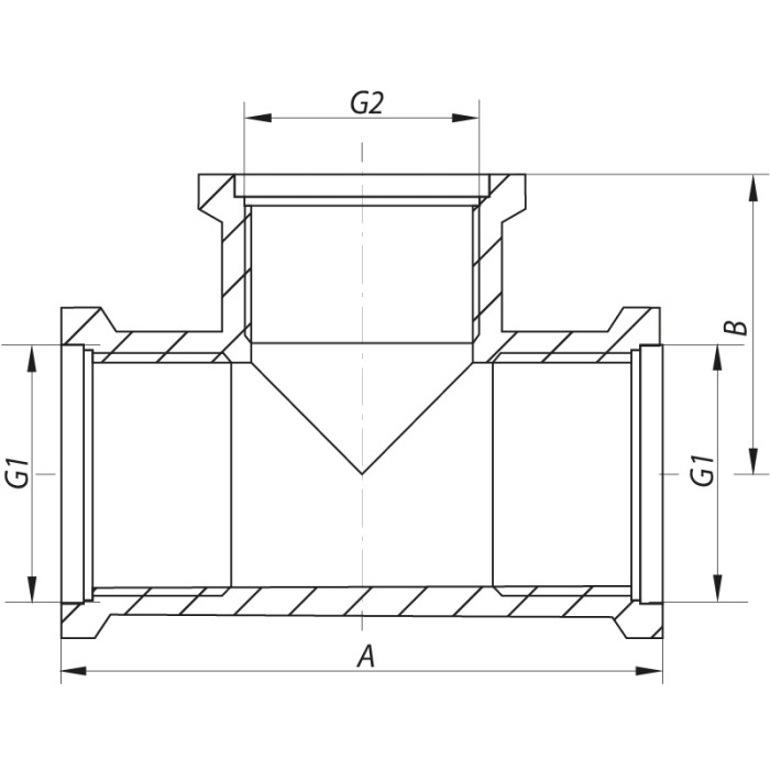 Трійник редукційний 3/4"х1/2"х3 / 4 "ВВВ Koer KF.T080608F (KF0063) Трійник редукційний 3/4"х1/2"х3 / 4 "ВВВ Koer KF.T080608F (KF0063)