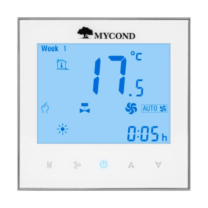 Термостат квадратний сенсорний білий LCD 2 канали AC220V Wi-Fi /MС-TRF-B2F-W-4 MYCOND/ Термостат квадратний сенсорний білий LCD 2 канали AC220V Wi-Fi /MС-TRF-B2F-W-4 MYCOND/