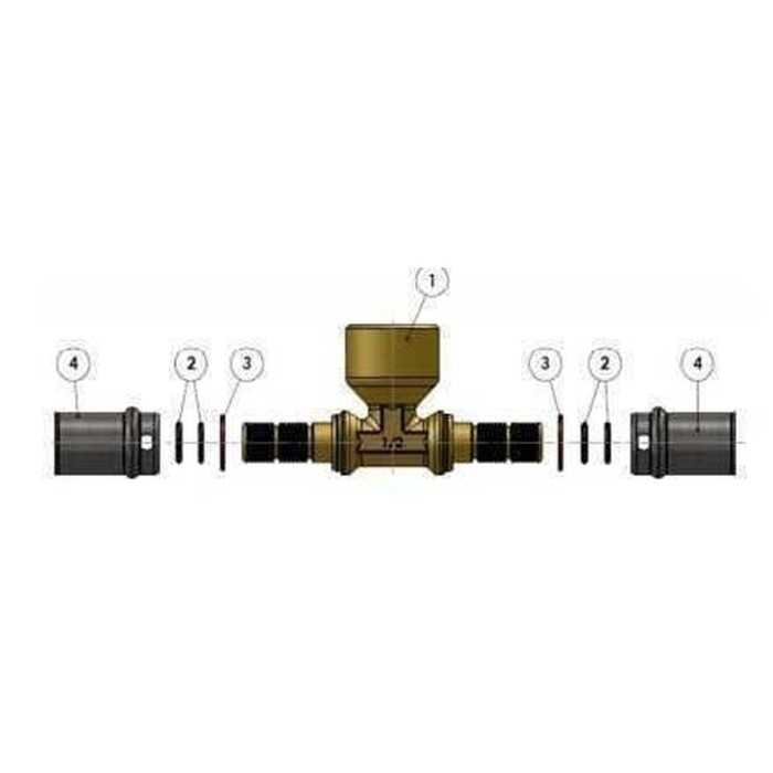 Трійник із внутрішньою різьбою прес APE ITALY AP 132 16х1/2″х16 Трійник із внутрішньою різьбою прес APE ITALY AP 132 16х1/2″х16