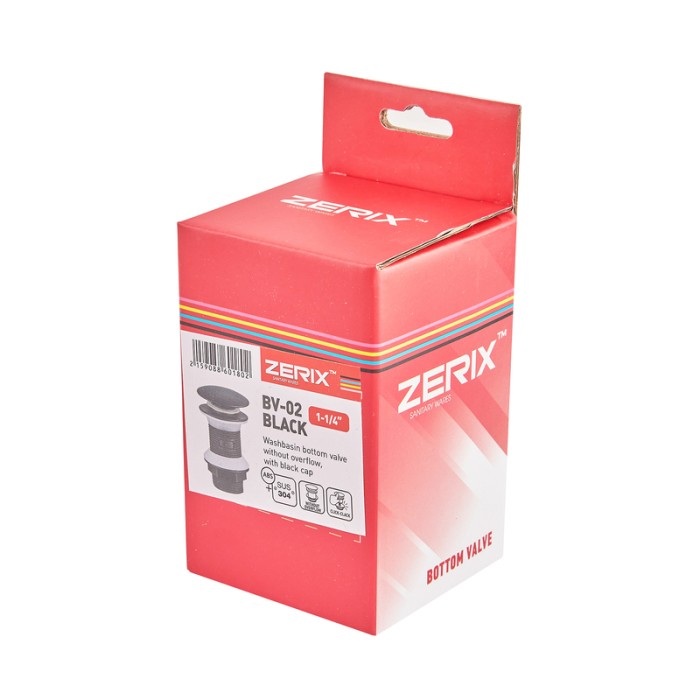 Донний клапан для раковини Zerix BV-02 BLACK 1 1/4'' без переливу автоматичний СLICK-СLACK (Колір чорний) (ZX6018) Донний клапан для раковини Zerix BV-02 BLACK 1 1/4'' без переливу автоматичний СLICK-СLACK (Колір чорний) (ZX6018)