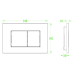 Панель змиву Koer KT-0602-07 240x160x10mm пластикова, кнопка квадратна (колір графіт) (KR5183)
