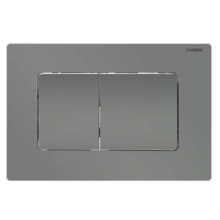 Панель змиву Koer KT-0602-07 240x160x10mm пластикова, кнопка квадратна (колір графіт) (KR5183) Панель змиву Koer KT-0602-07 240x160x10mm пластикова, кнопка квадратна (колір графіт) (KR5183)