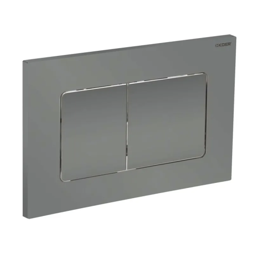 Панель змиву Koer KT-0602-07 240x160x10mm пластикова, кнопка квадратна (колір графіт) (KR5183)