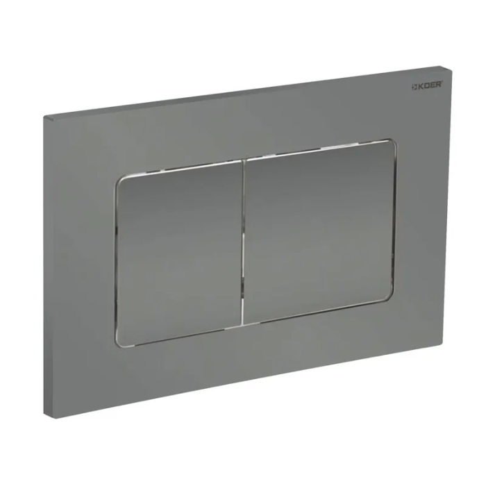 Панель змиву Koer KT-0602-07 240x160x10mm пластикова, кнопка квадратна (колір графіт) (KR5183) Панель змиву Koer KT-0602-07 240x160x10mm пластикова, кнопка квадратна (колір графіт) (KR5183)