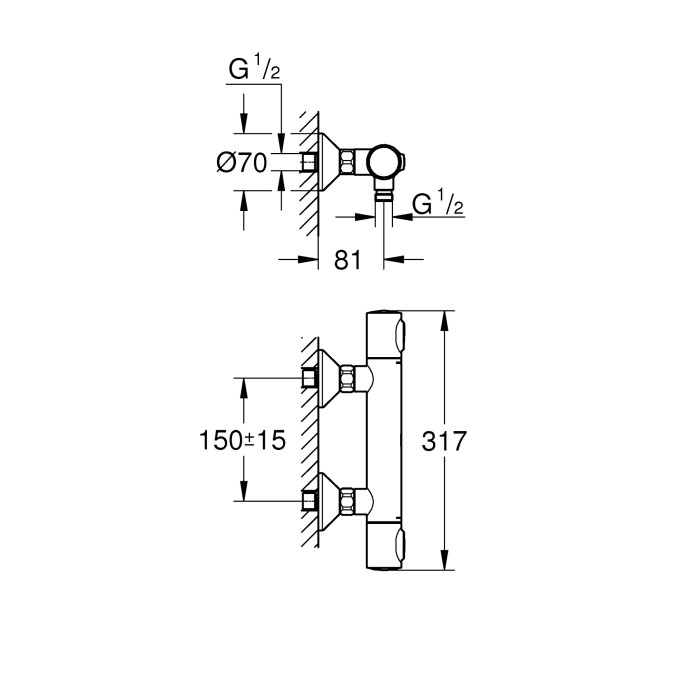 Термостат для душу Grohe Grohtherm 500 (34793000) Термостат для душу Grohe Grohtherm 500 (34793000)