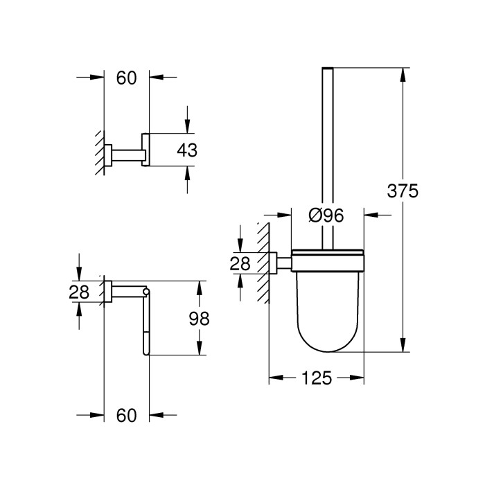 Набір аксесуарів 3 в 1 Grohe Essentials Cube New (40757001) Набір аксесуарів 3 в 1 Grohe Essentials Cube New (40757001)