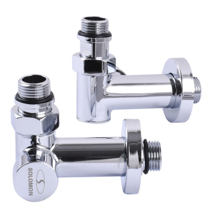 !Набір Кран вентильний кутовий з американкою SOLOMON LUX 1/2″ CHROM 7777_TEN (1уп.)