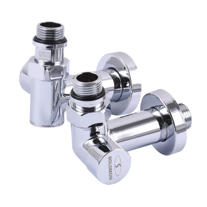 !Набір Кран вентильний кутовий з американкою SOLOMON LUX 1/2″ CHROM 7777_TEN (1уп.)